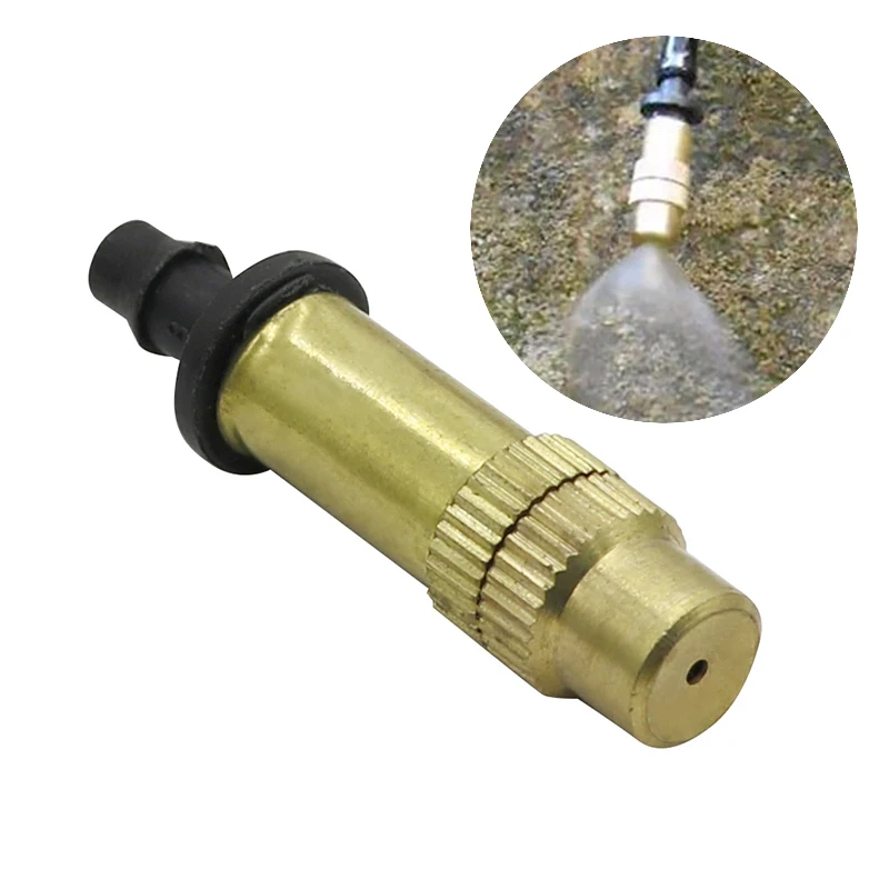 10pcs Misting plastic atomizing sprinkler nozzle 1/4'' flow adjustable 