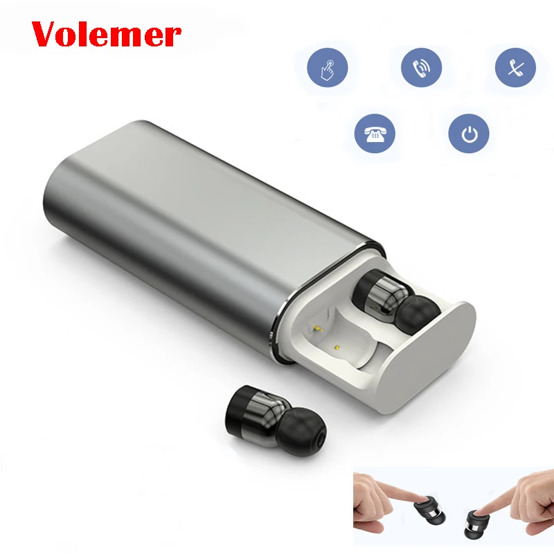 Volemer наушники-вкладыши TWS с T10 близнецов Беспроводной вкладыши Bluetooth наушники
