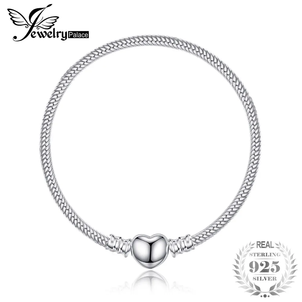

Jewelrypalace 100% Genuine 925 Sterling Silver Bangles Bracelets Heart Love Anniversary Gifts For Her Women New Arrival Jewelry