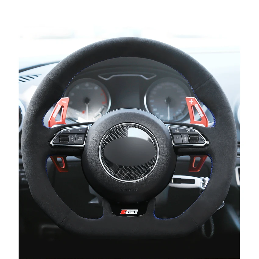 Черная замша Handsewing крышка рулевого колеса для Audi S1 8X S3 8V Sportback S4 B8 Avant S5 8T S6 C7 S7 G8 RS Q3 8U SQ5 8R