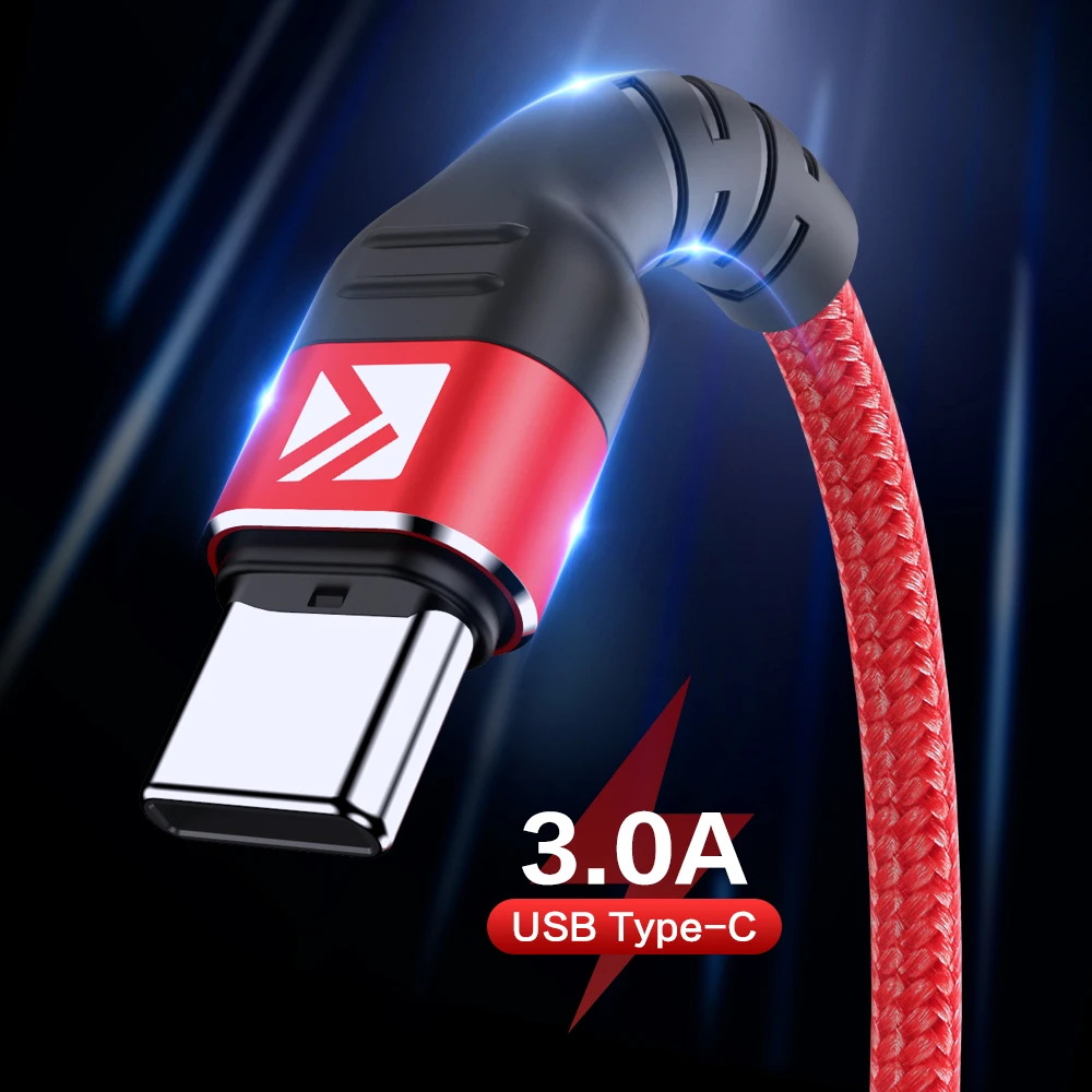 FLOVEME высокопрочный кабель USB Type C 3A для быстрой зарядки Samsung S10 S9 мобильного
