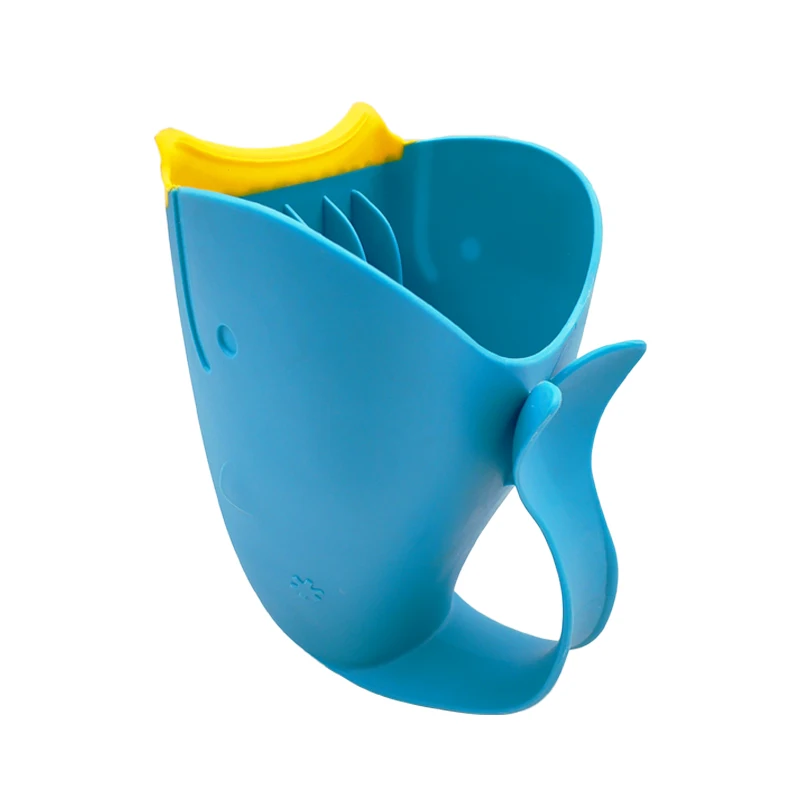 Baby Bath Cap Kids Washing Hair Shampoo Cute Cartoon Whale Cup Children Shower Spoons Silicone Water Scoop Cup For Kids Bathing