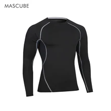 MASCUBE Новинка тонкие летние облегающие футболки мужские сжатый Топ Фитнес-футболки Excercise рубашка Нижнее белье Майки
