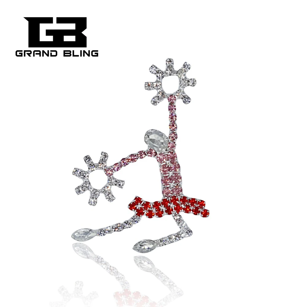 

Rhinestone "Cheerleader" Lapel Pin Handmade Jewelry FREE SHIPPING