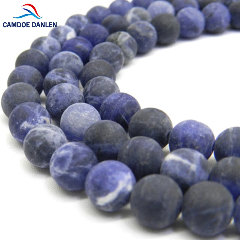 Sodalite-Beads-Gem-stone-Matte-Beads-for-Jewelry-Making-Frosted-Blue-Natural-Stone-Beads-6-12mm