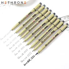 Hethrone 1PC Pigment Liner Micron Ink Marker Pen Soft Brush Drawing Painting Pen art Markers Black Fineliner Sketching Pens new soft brush fineliner calligraphy twin marker black ink drawing sketch brush marker pen arts supplies