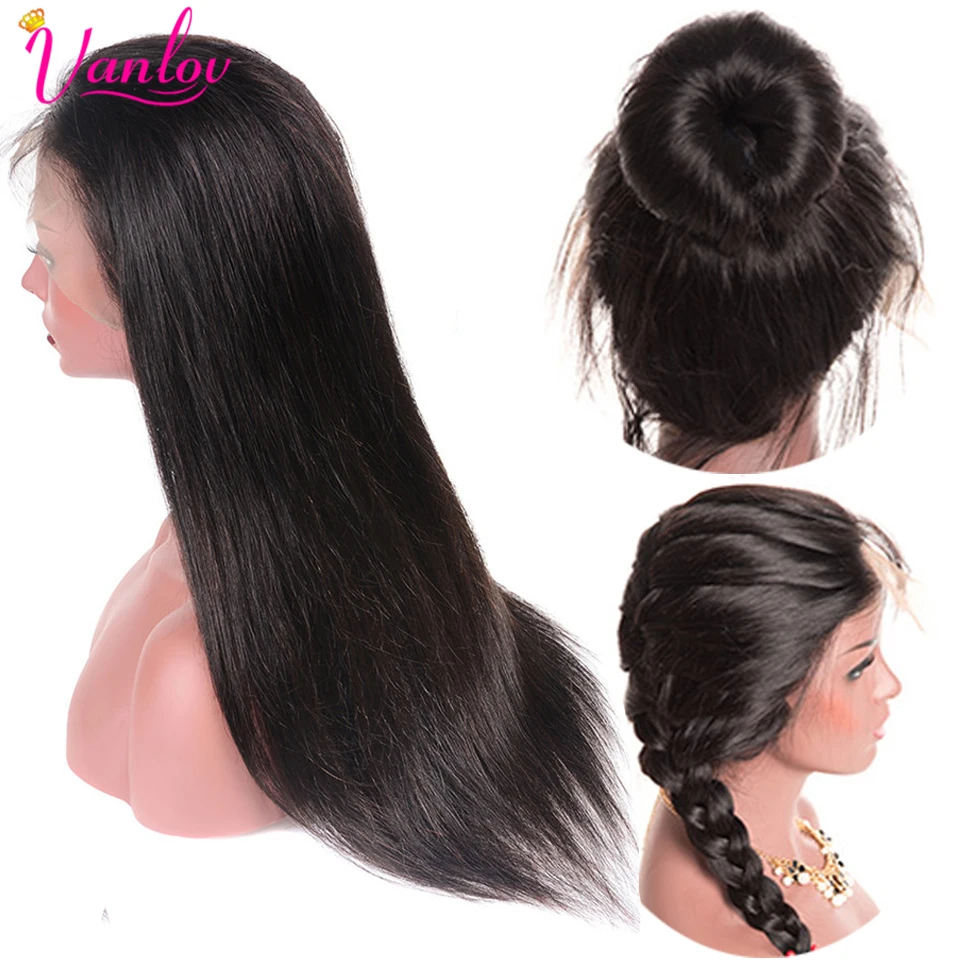 Vanlov 360 синтетический парик индийские прямые волосы человеческих волос парики для женщин предварительно сорвал парик с волосами младенца 150% Remy