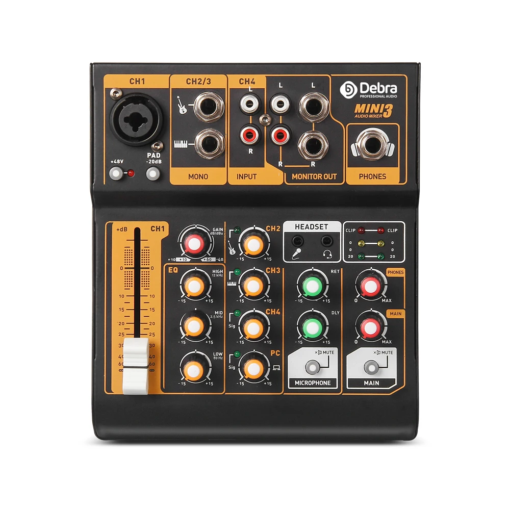 Debra MINI3 4-channel portable audio mixer DJ