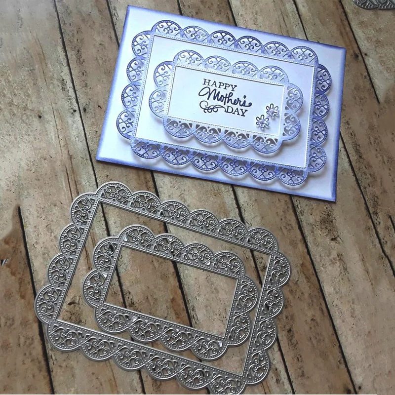 

Background cutting dies rectangle craft metal die frame embossing stencil for scrapbooking card making paper die-cuts tools