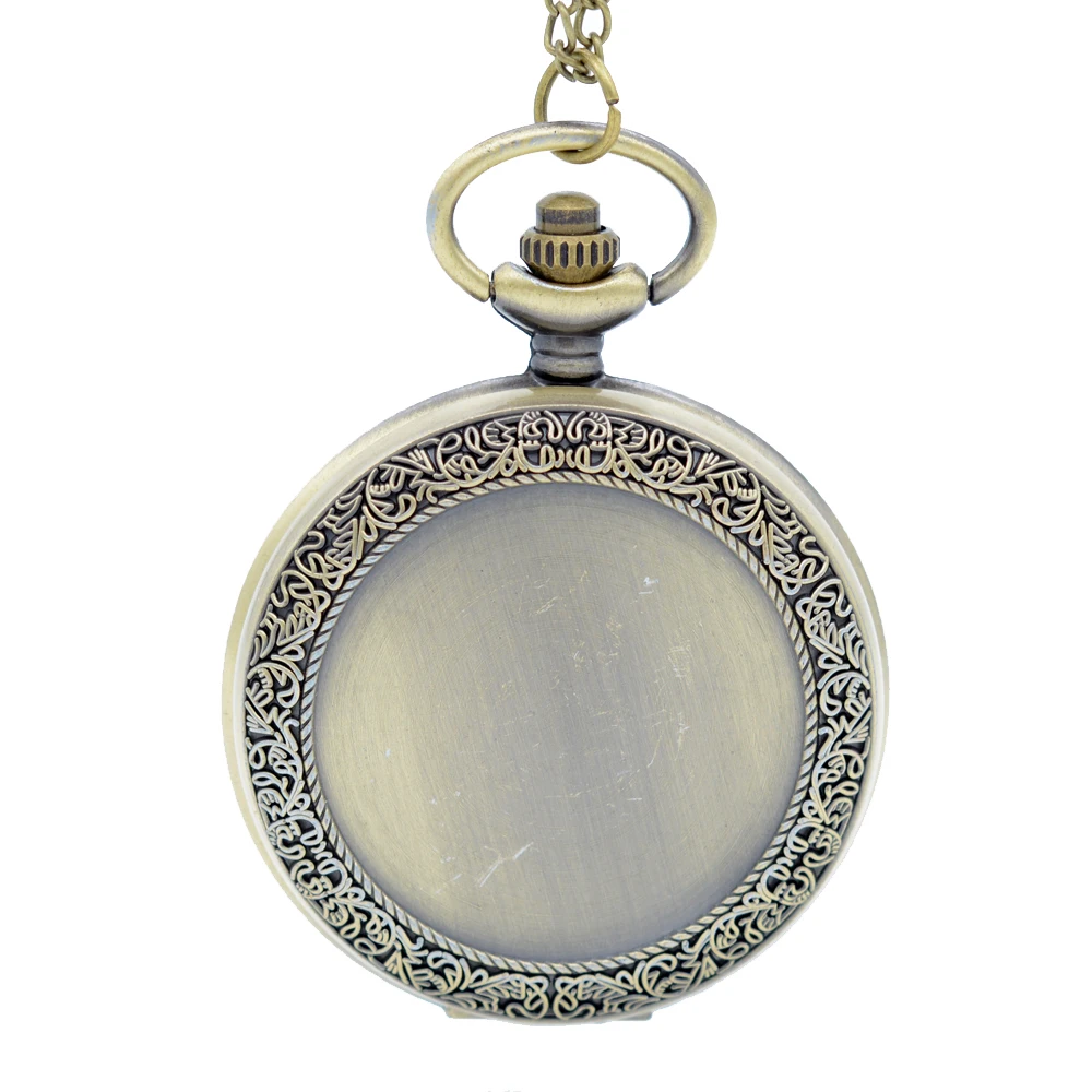 Новая мода Стиль Бронзовый Цветочный узор можно прикрепить фотографии кварцевые карманные часы Аналоговые в виде кулона ожерелье для мужчин и женщин часы подарок