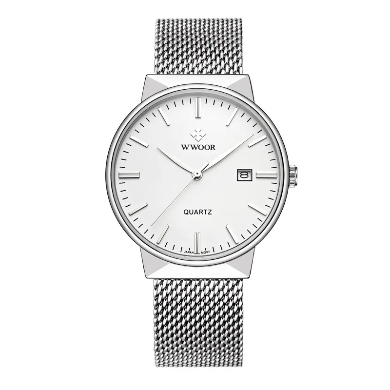 

Fashion brand men's net belt quartz watch ultra-thin waterproof steel watches