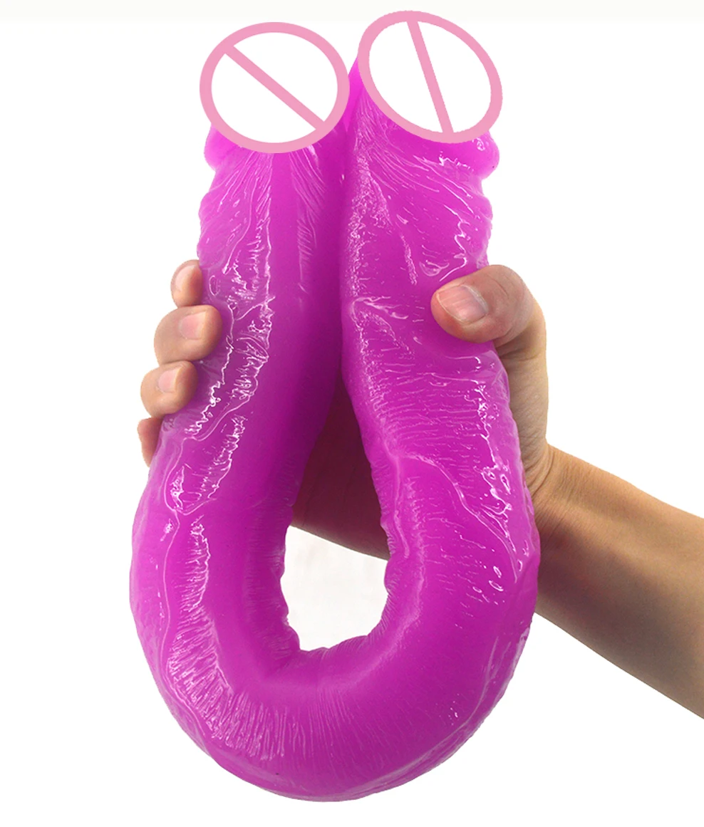 Koop FAAK 18.1 inch lange dildo dubbele eikel realistische dick speeltjes voor vrouwen lesbische Vagina   Anale Dubbele Stimulatie sex shop