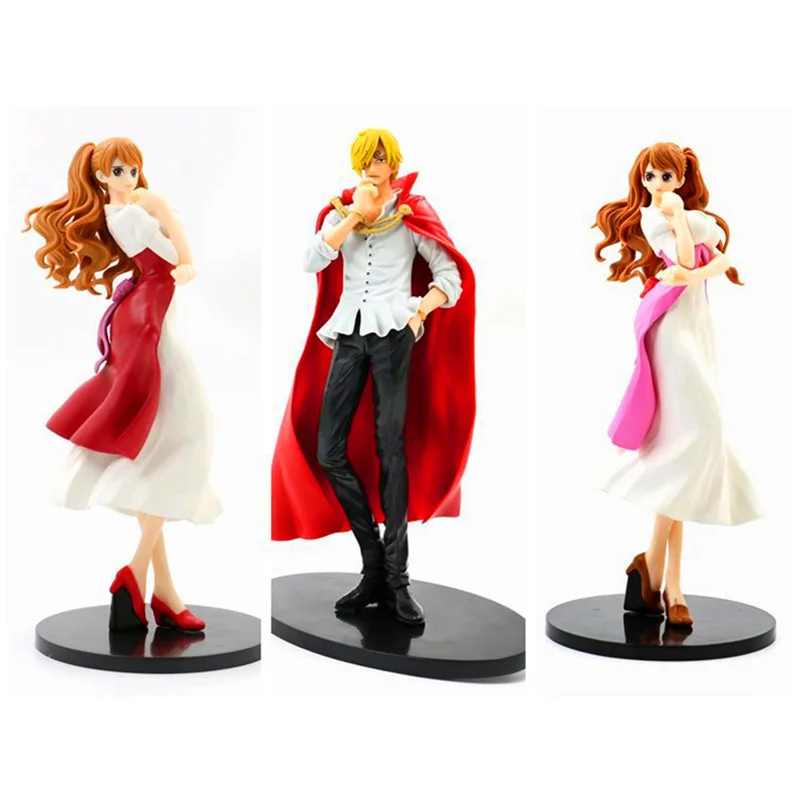 

ONE PIECE Cake Island is married KOA Vinsmoke Sanji and fiancee Charlotte Pudding PVC Action Figure Collectible Model Toy Box