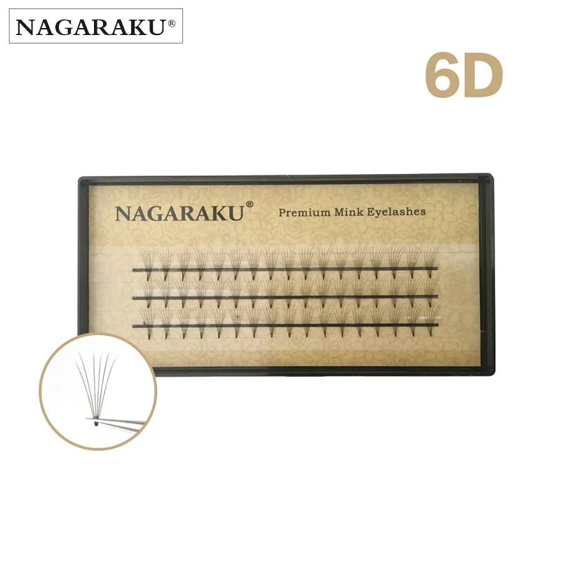 NAGARAKU ресницы для наращивания из искусственной норки 6D объем ресниц C локон толщина 0,07 мм Длина 7~ 14 мм мягкий и натуральный пучок высокое качество