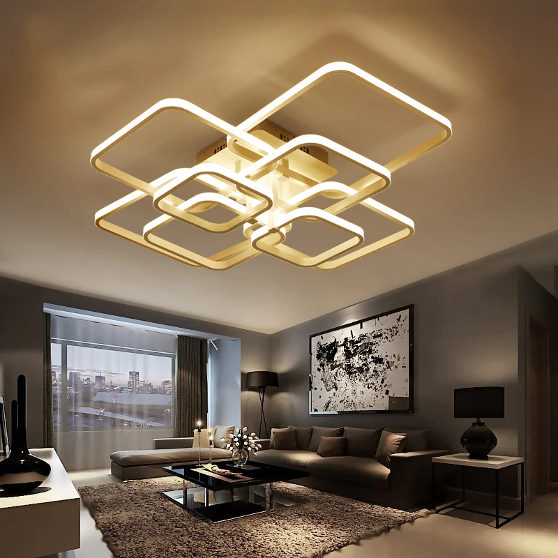 

LICAN Rectangle Ceiling Lights For Living Room Bedroom Home 85-265V Aluminum Modern Led Ceiling Lamp Fixtures lustre plafonnier