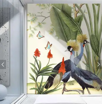 

Tropical Leaves Flower Wall Mural Color Parrot Flower Wallpaper 3D Printed Photo Wall Paper Rolls Painting Contact Paper Custom