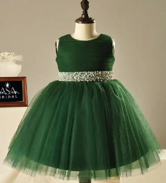 Beautiful Green Flower Dresses With Beaded Sashes Fashionable Beautiful Green Flower Dresses With Beaded Sashes Fashionable Mid Calf Mother Daughter Matching Gowns Summer Fgd03 In From