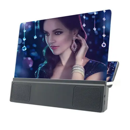 

12 inch Large Screen HD Amplifier Bracket 3D Mobile Phone Screen Amplifier Magnifier With Speaker for Smart Phone 3D11