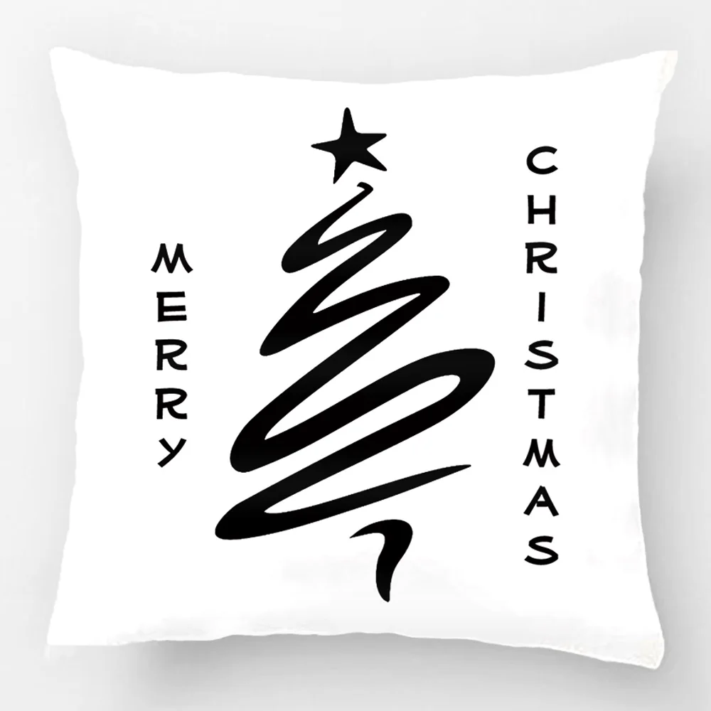 

Fun Modern Merry Christmas Tree Star Custom Words Throw Pillow Case Decorative Cushion Cover Pillowcase Customize Gift By Lvsure