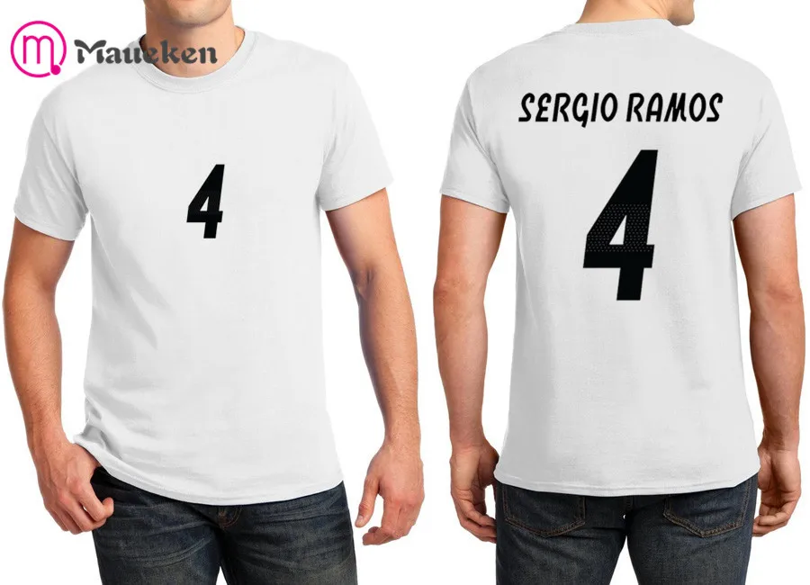 

2018 Printed name SERGIO RAMOS T-Shirt Men Short Sleeve 100% cotton O Neck T shirts for fans gift 0728-1