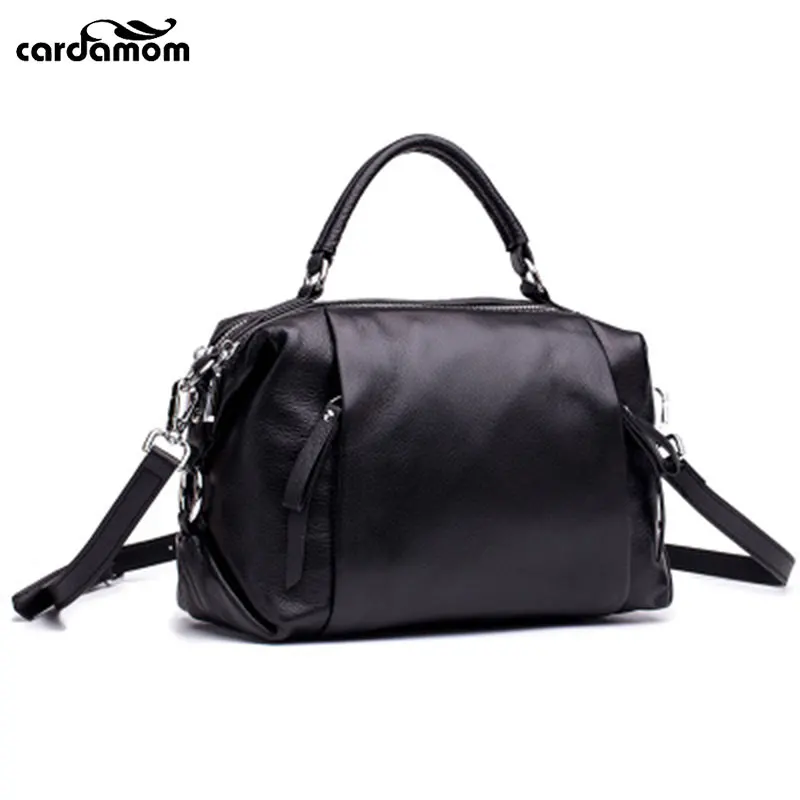 

Cardamom 2018 Women Luxurious Handbag Female High-capacity Boston Genuine Leather Shoulder Bags Women Fashion Pillow Handbag