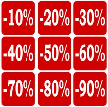 51x51mm 10 to 90 OFF DISCOUNT paper label sticker for shop sales, 1000 pcs/lot, Item No. PD09