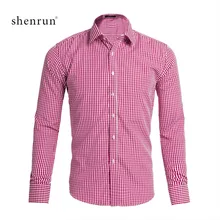 ShenRun мужские деловые повседневные рубашки с длинным рукавом, мужские рубашки, повседневные облегающие классические полосатые рубашки