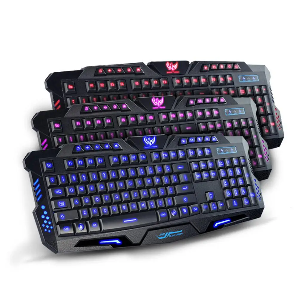 EastVita Трехцветная компьютерная игровая клавиатура с подсветкой Teclado питанием от