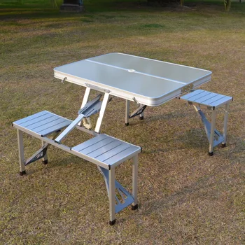 

Portable Camping Picnic Garden Folding Table Chair Sets One Table 4 Seats