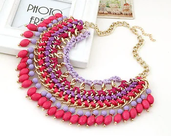 

European fashion detachable collar necklace cloth wholesale necklace Handmade Gems Crystal Choker Necklaces Statement Jewelery