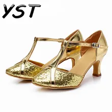Размеры 34-41, женские бальные/латинские/современные танцевальные туфли для сальсы, женские/девичьи танцевальные туфли для взрослых, цвета: золотистый, серебристый, черный, WD188