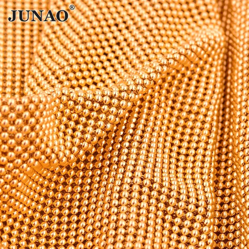 Gold JUNAO 34*120 см Стразы с золотой металлической отделкой, тканевый лист, алюминиевая сетка, стразы, лента с кристаллами, Аппликации, сделай сам, одежда для изготовления ювелирных изделий - Цвет: Gold