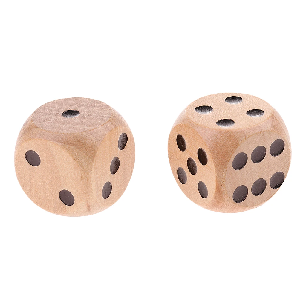 10Pieces Wooden Dice D6 Six Sided Dotted Dice for Dungeons and Dragons DND MTG DIY Outdoor Caping Hiking Gaming Gift Supplies