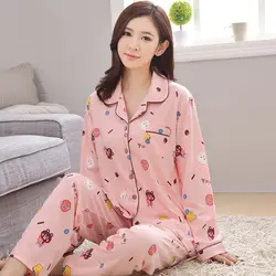 2018 ночная рубашка с медведем женщина девушка хлопковые пижамы комплекты Повседневное пижамы Длинные штаны M-3xl пижамы Пижамные комплекты