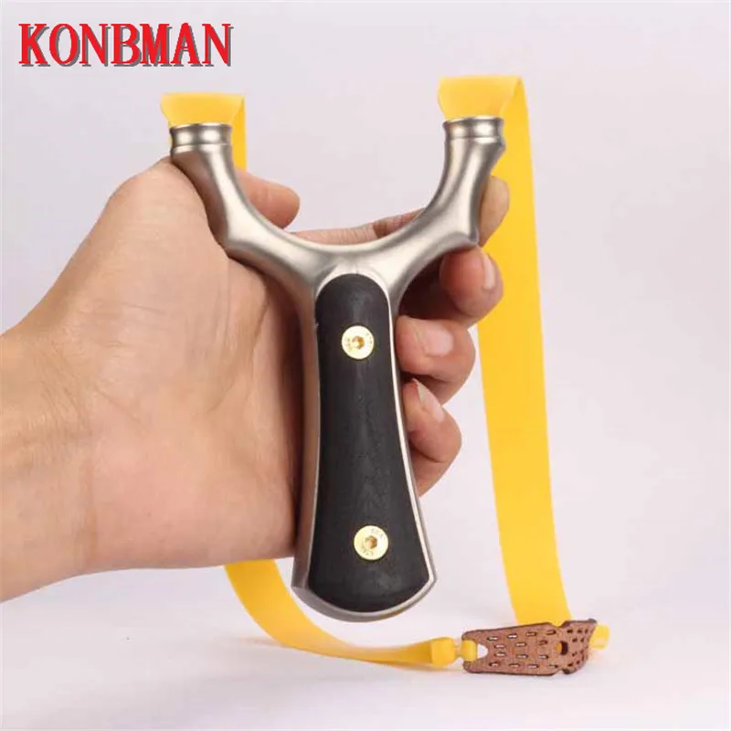 Stainless Titanium Steel Metal Slingshot Catapult Sling Shot Marble
