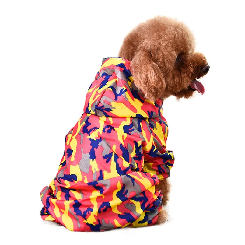 Dog Camouflage Raincoats for Dog Clothes Waterproof Pet Raincoat Dogs