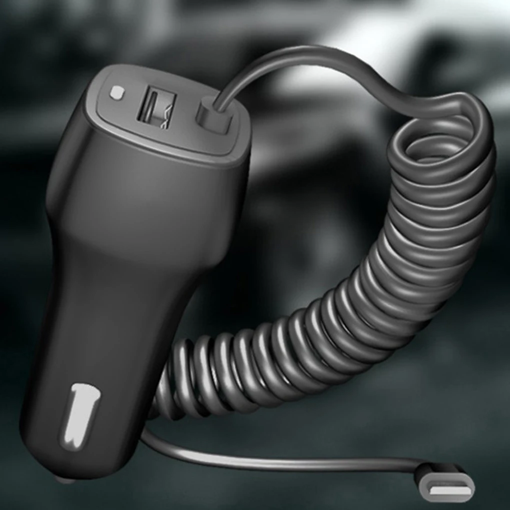 Универсальное автомобильное зарядное устройство с кабелем USB для мобильного