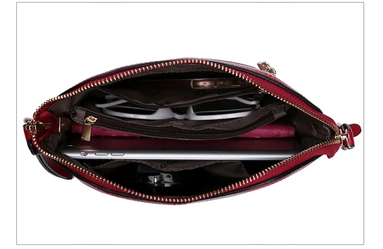 MJ Bag Ladies Genuine Leather Messenger Bag Female Real Leather Cowhide Shell Bags Womens Crossbody Shoulder Bags Solid Small (32)