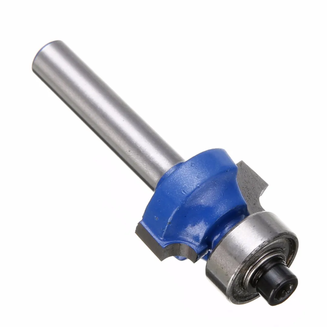 1pc Blue Round Over Router Bit 1/4" Shank 1/4" Radius Solid Hardened Steel Woodworking Milling Cutter For Power Tool