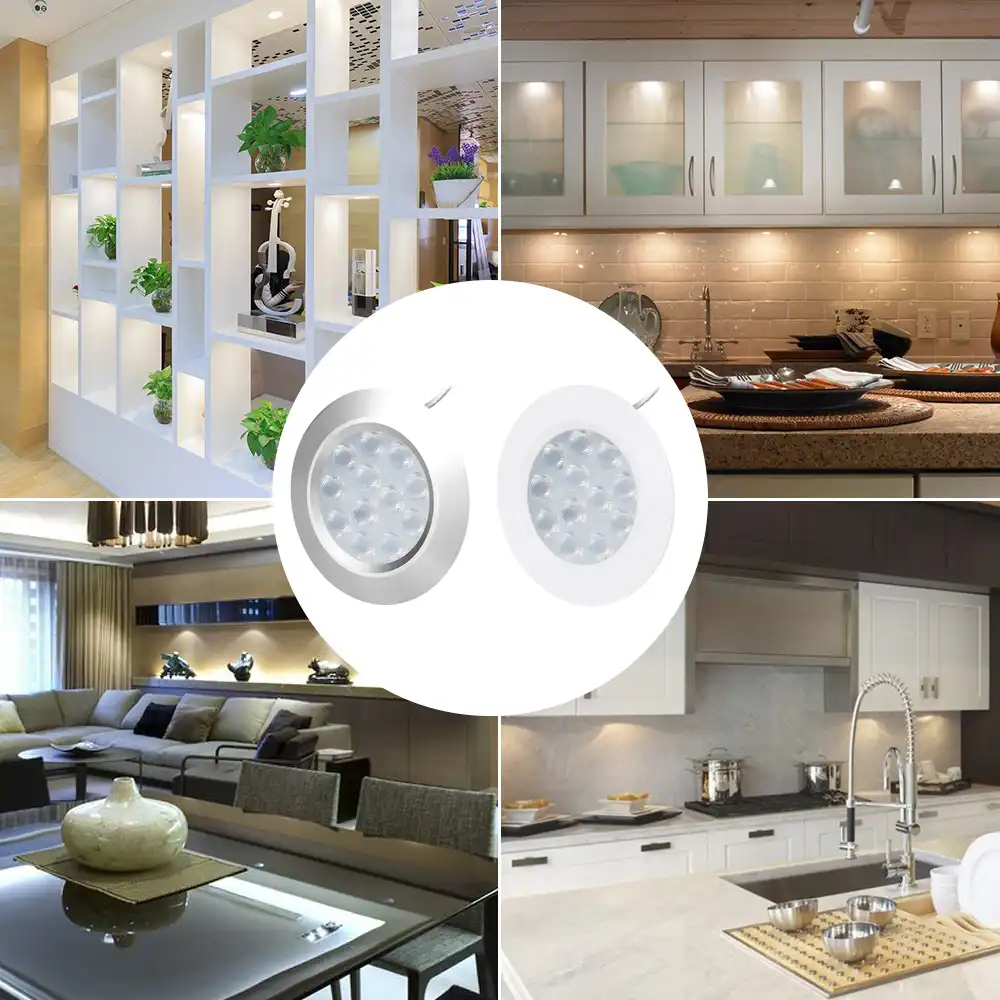 Led Under Cabinet Lights 12v Closet Wardrobe Round Lamp Cupboard Kitchen Down Light Night Showcase Shelf Lighting Lamplight Aliexpress Led Under Cabinet Lights 12v Closet