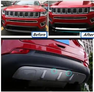 Новое поступление для Jeep Compass бампер Защитная крышка противоскользящая пластина bull БАР, 304 нержавеющая сталь автомобильный Стайлинг