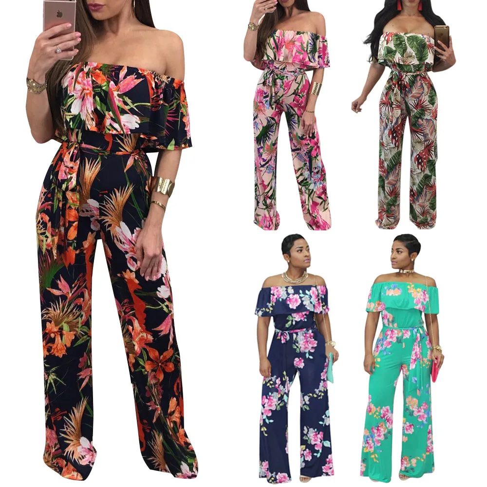 Женский комбинезон с открытыми плечами и коротким рукавом 4 цвета|rompers womens