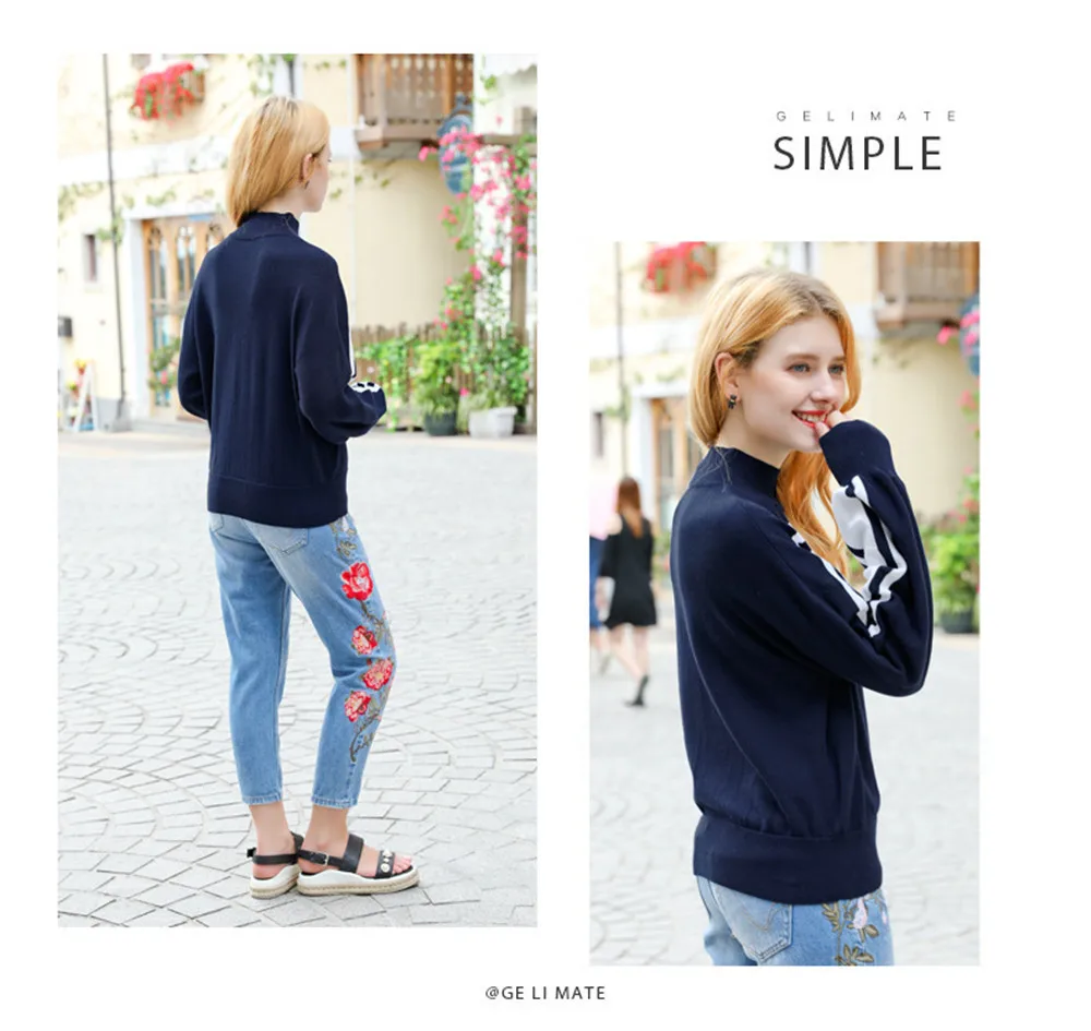 Autumn Knitwear Blouse Shirt Women 2018 Winter Turtleneck Warm Striped Sweater Blouse long sleeve knitwear Female Casual Tops (15)