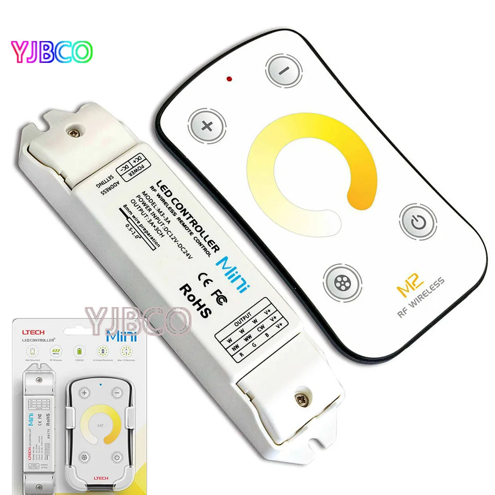 

M2 M3-3A Led Color Temperature Controller Dimmer RF Wireless Remote With Constant Voltage Receiver LED Lights;DC12-24V
