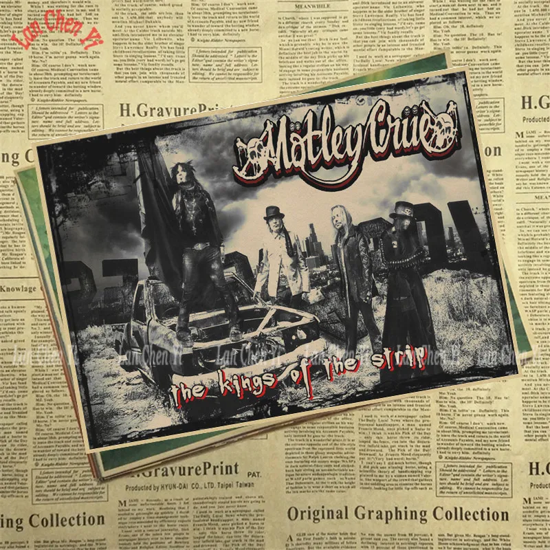 Motley Crue Band Классический Ностальгический матовый крафт-бумага плакат для кафе креативная настенная бумага украшение интерьера