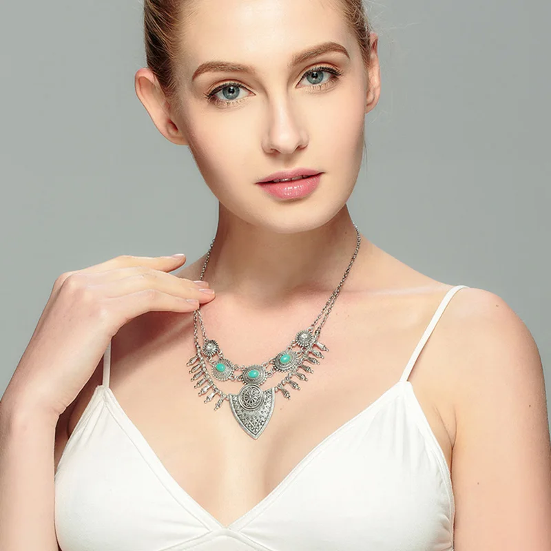 Český etnický styl štít náhrdelník ženy Vintage starožitné náhrdelníky & přívěsky módní šperky
