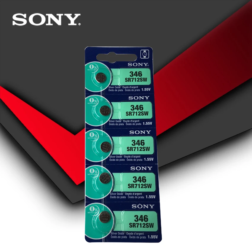 

5pc Sony 100% Original 346 SR712SW 1.55V Silver Oxide Button Cell Coin Battery MADE IN JAPAN