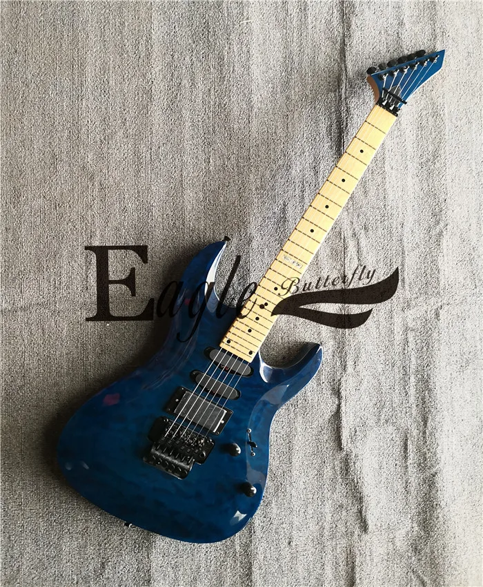

Eagle. Butterfly electric guitar, bass Custom Shop Blue 24-item double-rocking Flame Maple veneer electric guitar in stock
