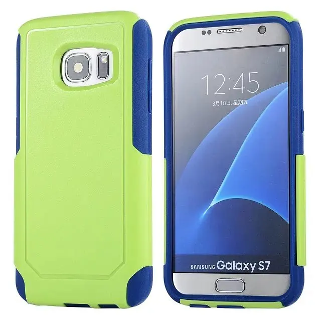 DHL hybrid 2 в 1 пластиковый+ tpu чехол для Galaxy S7, S7 края, высокое качество жесткий чехол для Galaxy S7 S7 Edge 100 шт./лот - Цвет: green