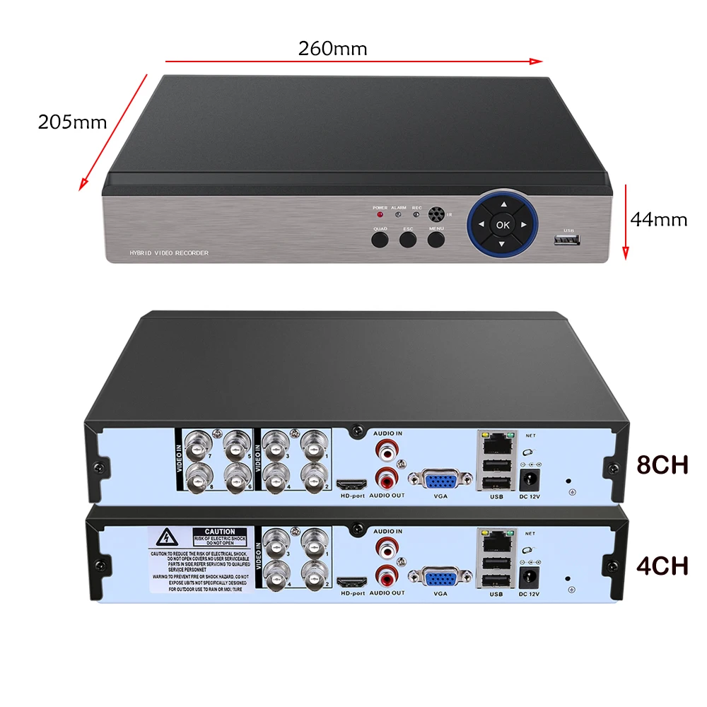 8CH AHD DVR 720 P 12fps AHDM H.264 видеорекордер наблюдения Камера Onvif сети 8-канальный IP NVR/1080 P Multilanguage 1080N @ 12fps